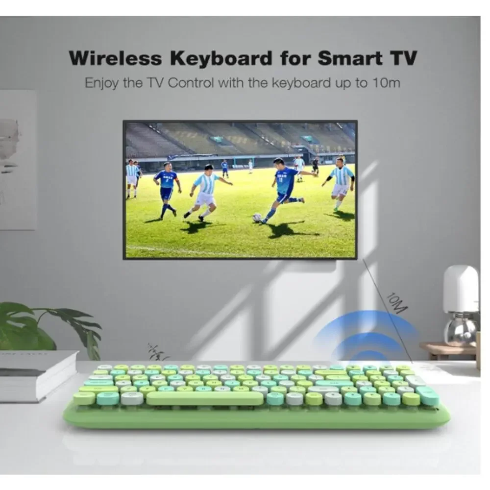 Bluetooth Keyboard Wireless Round Keycaps Windows, PC, Tablet, iPad, iPhone